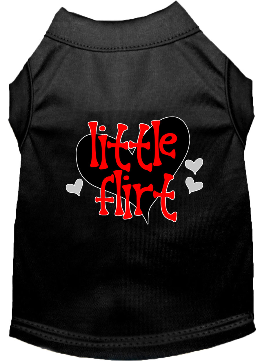 Little Flirt Screen Print Dog Shirt Black Lg
